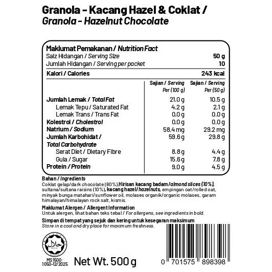 Hazelnut Chocolate Granola Duo Pack (2x500g)