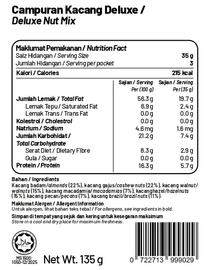 Lightly Roasted Deluxe Nut Mix (Unsalted)