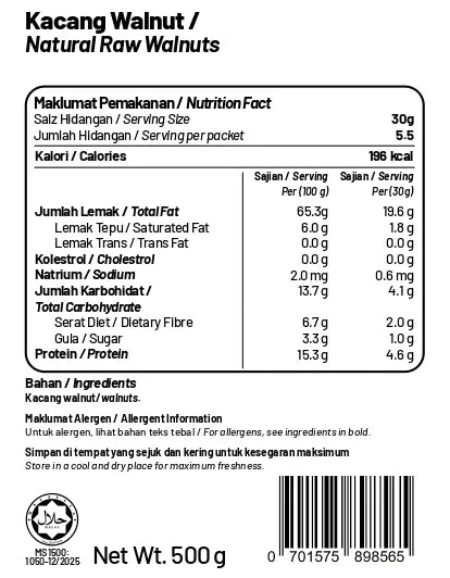 Natural Raw Walnuts (Unsalted)